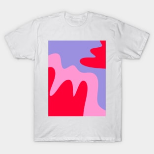 Abstract modern shapes pink, violet, red T-Shirt